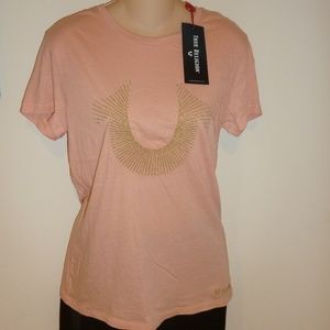 NWT True Religion Horseshoe Graphic Tee Blush M